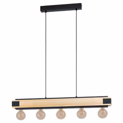 EGLO Layham, Support flexible, Noir, Marron, Noir, Marron, Acier, Bois, Intérieure, IP20