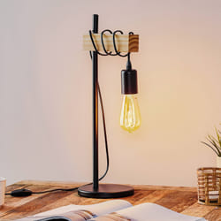 Lampe, E27 max 60W industriel métal noir connectée, EGLO Townshend