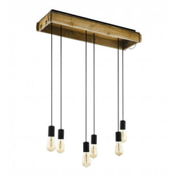 EGLO Wootton éclairage de plafond Noir, Marron E27