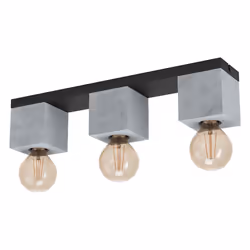 EGLO PRESTWICK 3, 3 ampoule(s), LED, E27, IP20, Noir, Gris