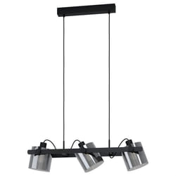 EGLO HORNWOOD 2 éclairage en suspension Support de fixation E27 Noir, Acier, Bois