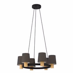 EGLO Edale, Support de fixation, Noir, Marron, Cappucino, Noir, Marron, Acier, Bois, Tissu, Bois, Noir