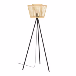 EGLO Hykeham, Salon, Noir, Naturel, Bois, IP20, Acier, Bois, II, E27