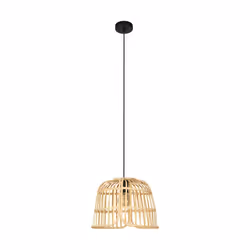 EGLO GLYNEATH, Support flexible, Noir, Beige, Acier, Bois, Rond