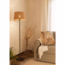 EGLO 43978, Noir, Marron, Naturel, Chambre à coucher, Salle à manger, Salon, Acier, Textile, Bois, IP20, II, E27