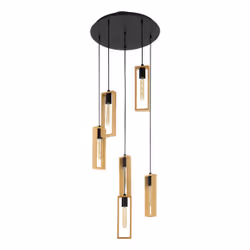 EGLO LITTLETON, Support flexible, Noir, Marron, Bois, Acier, Bois, Bois, Rectangulaire