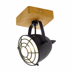 EGLO Gatebeck, Spot lumineux sur rail, E14, 1 ampoule(s), 220-240 V, Noir, Bois