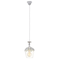 EGLO Sudbury éclairage en suspension Support flexible E27 Transparent, Blanc