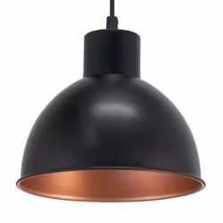 EGLO Truro 1 éclairage en suspension Support flexible E27 Noir, Cuivre