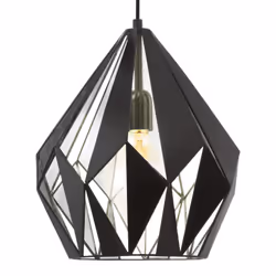 EGLO Carlton 1 éclairage en suspension Support flexible E27 Noir, Argent