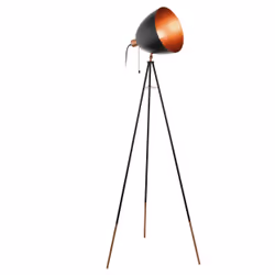EGLO Chester éclairage au sol E27 Noir, Cuivre