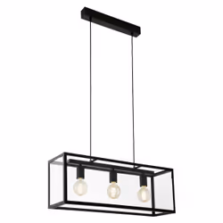 EGLO Charterhouse, Support flexible, Noir, Transparent, Acier, Verre, Rectangulaire