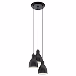 EGLO Priddy, Support flexible, Noir, Blanc, Noir, Blanc, Acier, Carré, IP20