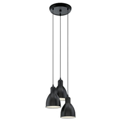 EGLO Priddy éclairage en suspension Support flexible E27 Noir, Blanc