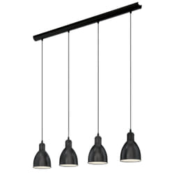 EGLO Priddy éclairage en suspension Support flexible E27 Noir, Blanc