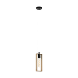 EGLO Littleton éclairage en suspension Support flexible E27 Noir, Bois