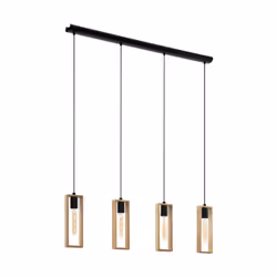 EGLO Littleton, Support flexible, Noir, Bois, Bois, Acier, Bois, Rectangulaire, Salon