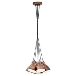 EGLO Priddy 1 éclairage en suspension Support flexible E27 Noir, Cuivre