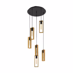 EGLO Littleton, Support flexible, Noir, Bois, Bois, Acier, Bois, Rectangulaire, Salon