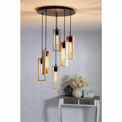 EGLO Littleton éclairage en suspension Support flexible E27 Noir, Bois