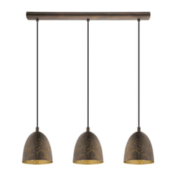 EGLO Safi éclairage en suspension Support flexible E27 Marron, Or