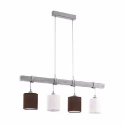 EGLO 49927, Marron, Blanc, Marron, Blanc, Tissu, Acier, Bois, Tissu, Rond, Blanc