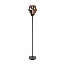 EGLO Carlton 1, Chambre à coucher, Salon, Noir, Cuivre, Acier, II, E27, Secteur