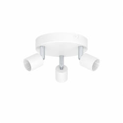 Plafonnier 3 lumieres blanc GU10 max 5W livre sans ampoule