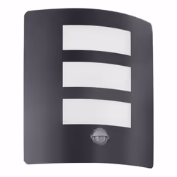 applique extérieur acier noir dectecteur e27 max 40w ip44