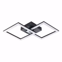 plafonnier profiles led noir 2x10w 2600 lum 4000k 52.5x31cm