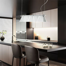Eglo - Plafonnier design suspension suspension argent verre satiné ximena 89763