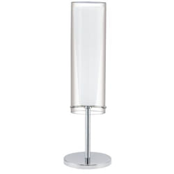 EGLO PINTO lampe de table E27 Chrome, Transparent, Blanc
