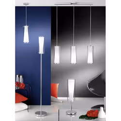 EGLO PINTO lampe de table E27 Chrome, Transparent, Blanc