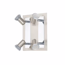 EGLO ROTTELO, Spot d'éclairage de surface, GU10, 4 ampoule(s), LED, 3000 K, Métallique