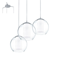 EGLO BOLSANO éclairage en suspension Surface E27 Chrome, Miroir, Blanc