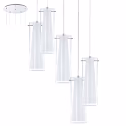 EGLO Pinto, Support flexible, Chrome, Transparent, Blanc, Transparent, Blanc, Verre, Acier, Verre, Intérieure