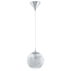 EGLO Luberio éclairage en suspension Support flexible E27 Aluminium, Chrome, Transparent