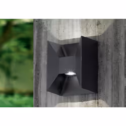 EGLO MORINO, Éclairage mural extérieur, Anthracite, Aluminium, IP44, Entrée, Garage, Patio, 2 ampoule(s)