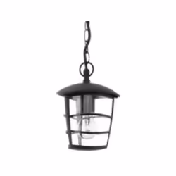 EGLO ALORIA, Éclairage suspendu extérieur, Noir, Transparent, Aluminium, Plastique, IP44, Entrée, Jardin, Patio, E27