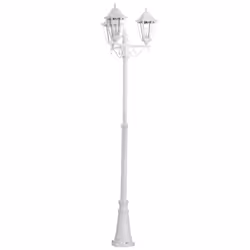 EGLO NAVEDO, Piedestal extérieur/Lampadaire, Blanc, Aluminium, Verre, IP44, Entrée, Jardin, Patio, Transparent