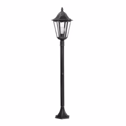EGLO NAVEDO, Piedestal extérieur/Lampadaire, Noir, Argent, Aluminium, Verre, IP44, Entrée, Jardin, Patio, Transparent