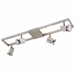 EGLO ZERACO, Plafond, GU10, 4 ampoule(s), LED, 3000 K, Nickel