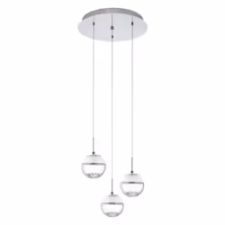 EGLO Montefio 1, Support flexible, Chrome, Transparent, Blanc, Transparent, Blanc, Verre, Acier, Intérieure, IP20