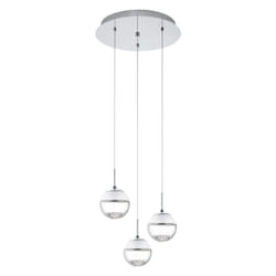 EGLO Montefio 1 éclairage en suspension Support flexible LED intégrée Chrome, Transparent, Blanc