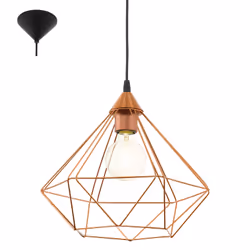 EGLO TARBES, 1 ampoule(s), E27, IP20, Noir, Cuivre