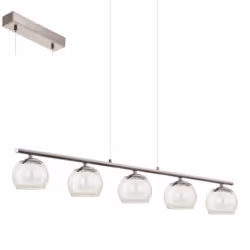EGLO ASCOLESE, 5 ampoule(s), LED, 3000 K, 1700 lm, IP20, Ambre, Nickel, Blanc