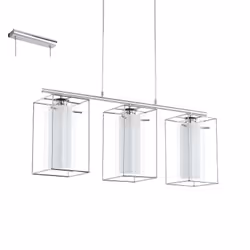 EGLO LONCINO 1, 3 ampoule(s), E27, IP20, Chrome, Blanc