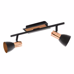 EGLO Barnham, Spot d'éclairage de surface, Ampoule(s) non remplaçable(s), 6,6 W, 3000 K, 240 lm, Noir, Cuivre