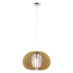 EGLO Cossano éclairage en suspension Support flexible E27 Couleur érable, Nickel
