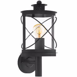 EGLO Hilburn, Surface, 1 ampoule(s), E27, IP44, Noir